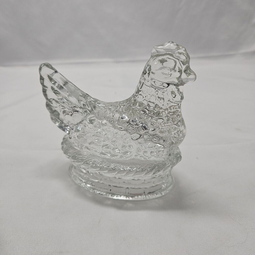 Hen on Nest Clear Glass J.H. Millstein Jeannette Vintage Dish